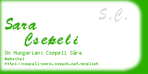 sara csepeli business card